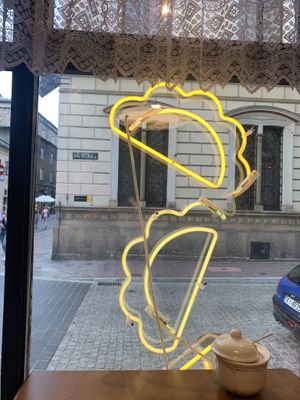 window  at Pierogarnia Krakowiacy in Krakow