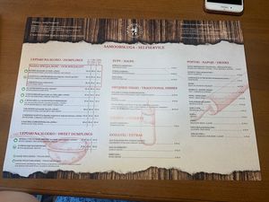 menu at Pierogarnia Krakowiacy in Krakow