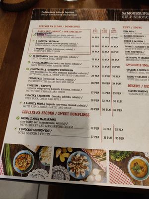3 vegan options at Pierogarnia Krakowiacy in Krakow