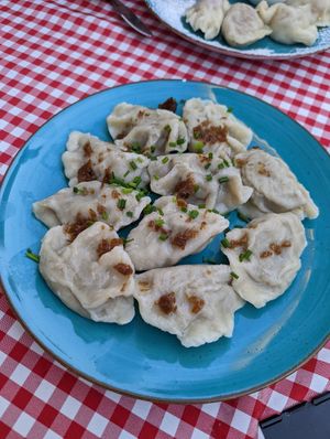 Cabbage, mushroom and onion pierogies at Pierogarnia Krakowiacy in Krakow