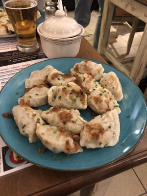Cabbage and mushroom pierogi #Veganuary at Pierogarnia Krakowiacy in Krakow