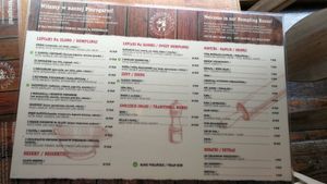 Menu at Pierogarnia Krakowiacy in Krakow
