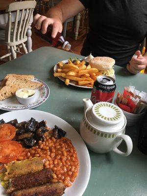 The breakfast isn’t on the menu but just ask at the desk x at Bringsty Vintage Cafe in Bringsty