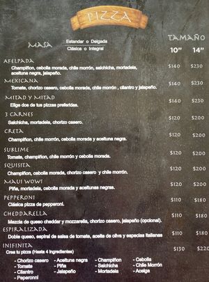 Menú at Ixteriolo's in Monterrey