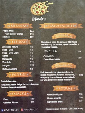 Menú  at Ixteriolo's in Monterrey