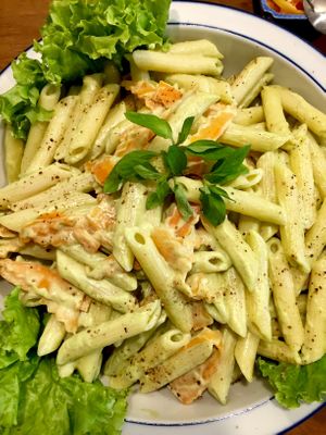 Pasta with vegan mayonnaise  at VeganHome in Hanoi