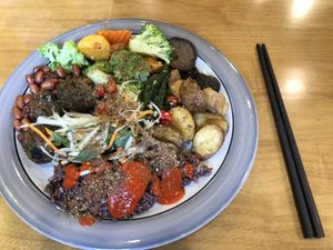 My buffet plate 😋 at VeganHome in Hanoi