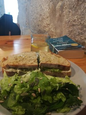 Caprese toast at Kind Kitchen in Porto