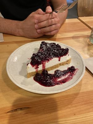 Red fruit cheesecake at Kind Kitchen in Porto