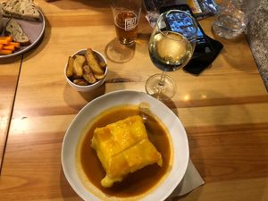 Francesinha at Kind Kitchen in Porto
