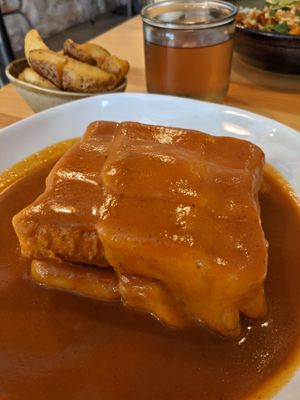 Francesinha at Kind Kitchen in Porto