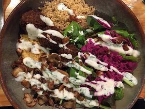 Middle East burger at Kind Kitchen in Porto