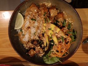 Thai Buddha bowl at Kind Kitchen in Porto