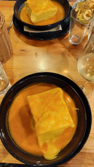 Francesinha at Kind Kitchen in Porto