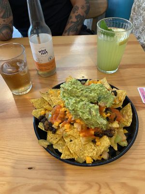 Loaded nachos   at Kind Kitchen in Porto