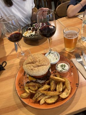 Seitan burger  at Kind Kitchen in Porto