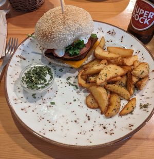 Seitan Burger at Kind Kitchen in Porto