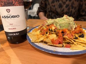 Loaded nachos to kick things off   at Kind Kitchen in Porto