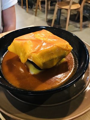 Francesinha  at Kind Kitchen in Porto