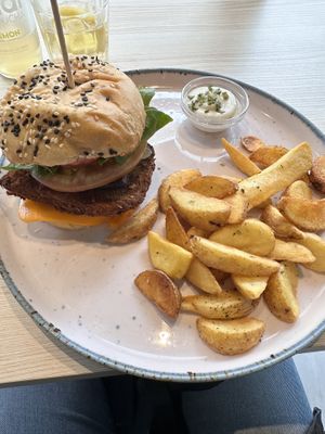 Seitan burger   at Kind Kitchen in Porto