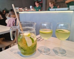 White wine sangria. at Kind Kitchen in Porto