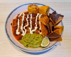 Oyster mushroom chili sin carne. at Kind Kitchen in Porto
