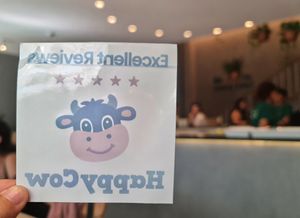 A well-deserved sticker. at Kind Kitchen in Porto