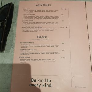 Menú at Kind Kitchen in Porto