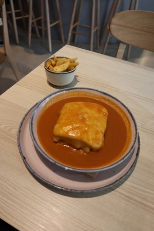 Francesinha  at Kind Kitchen in Porto
