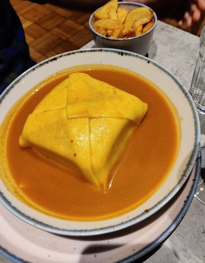 Francesinha at Kind Kitchen in Porto