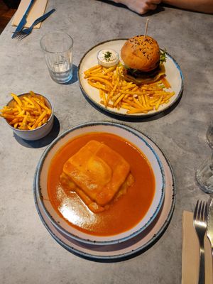 Francesinha and Beyond Burger at Kind Kitchen in Porto