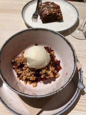 Fruit crumble and brownie  at Kind Kitchen in Porto