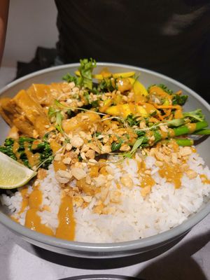 Tofu w/rice at Kind Kitchen in Porto