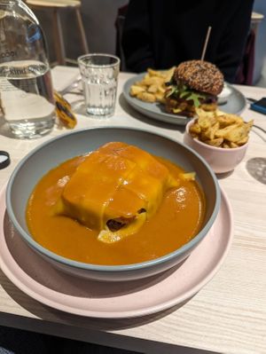 Francesinha at Kind Kitchen in Porto