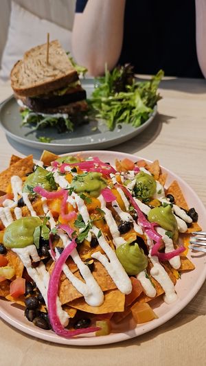 Nachos, fully loaded! at Kind Kitchen in Porto