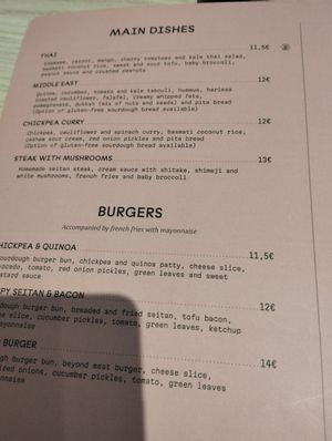 Menu at Kind Kitchen in Porto