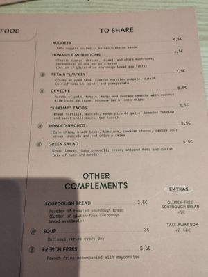 Menu at Kind Kitchen in Porto