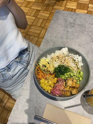 tofu poke bowl  at Kind Kitchen in Porto