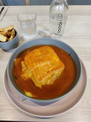 Francesinha at Kind Kitchen in Porto