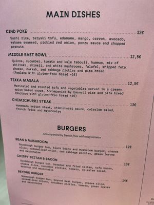 Menu   at Kind Kitchen in Porto