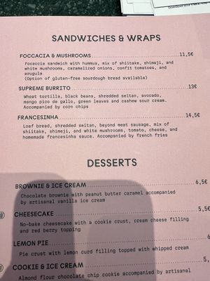 Menu items (vegan)  at Kind Kitchen in Porto