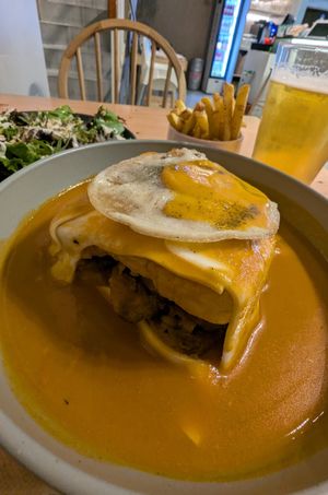 Franceshino and green Salad at Kind Kitchen in Porto