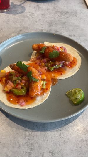 Fake prawn starter   at Kind Kitchen in Porto