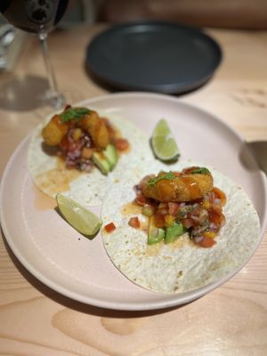 „Shrimp" tacos   at Kind Kitchen in Porto