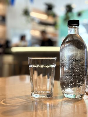 Sparkling water  at Kind Kitchen in Porto