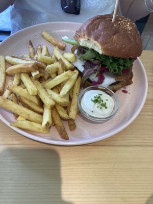 Mushroom burger  at Kind Kitchen in Porto