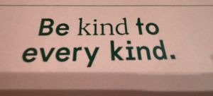 The slogan   at Kind Kitchen in Porto