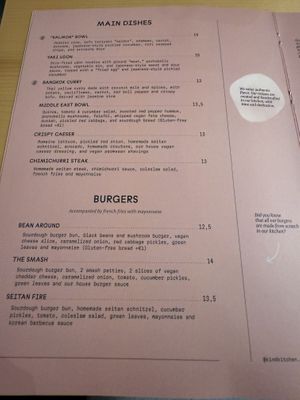 Menu  at Kind Kitchen in Porto