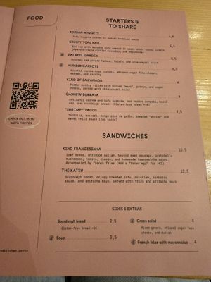 Menu  at Kind Kitchen in Porto