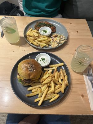 Smash burger and chimmichurri steak   at Kind Kitchen in Porto